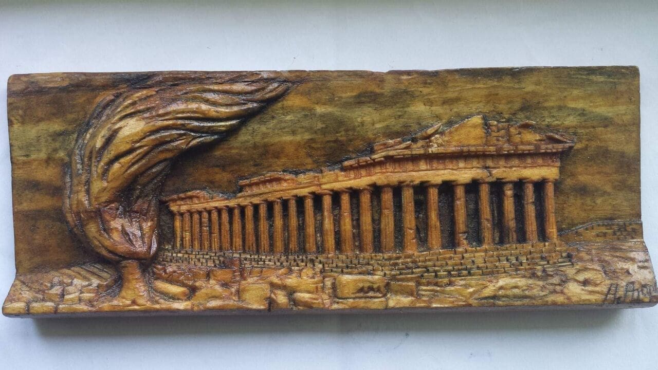 Acropolis (Low Relief Wood Ancient scene) - Image 4