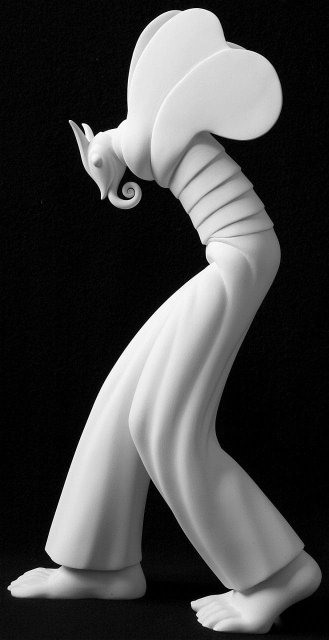 Metamorphosis (White ceramic insect sculpture statue statuette ornament)
