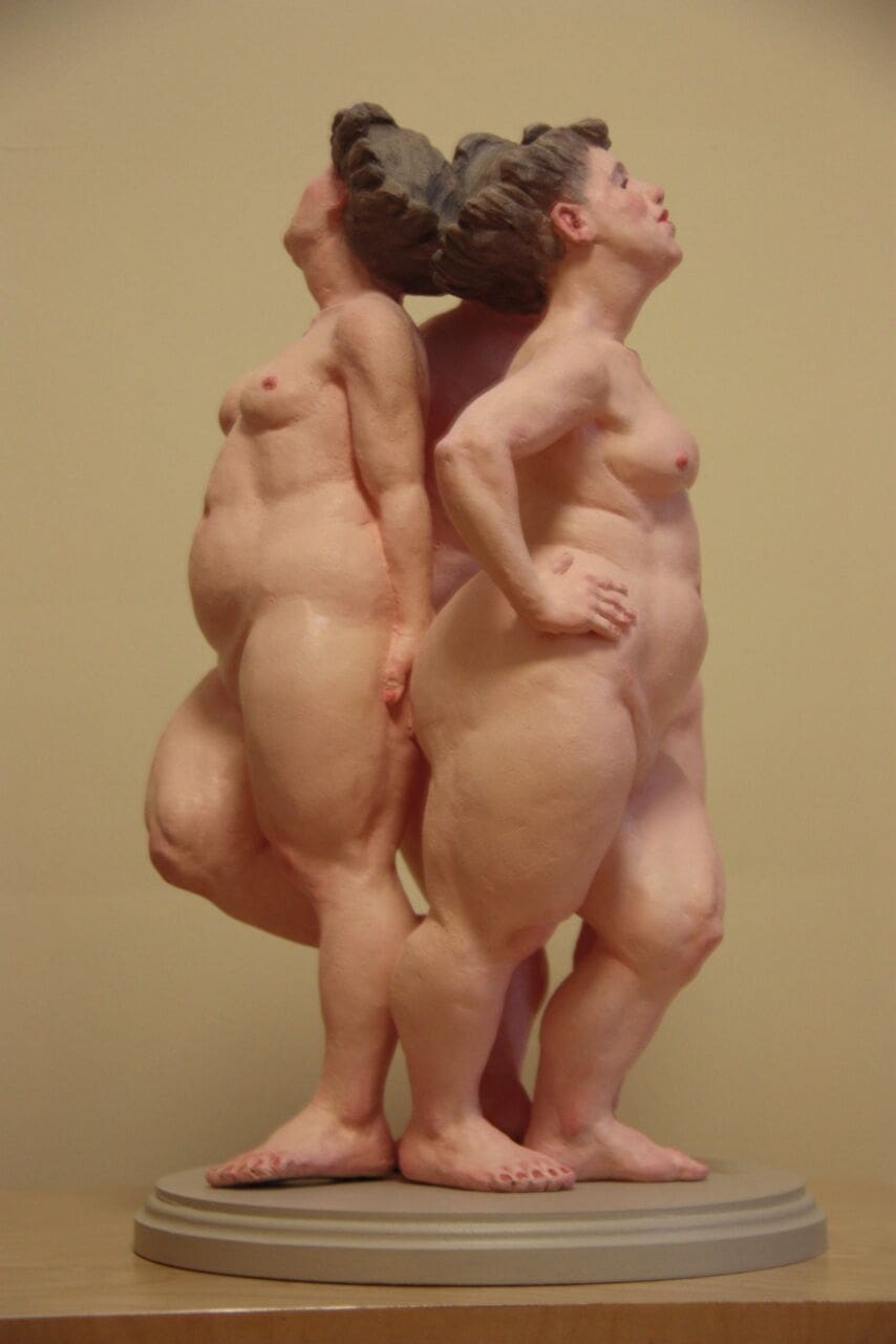 Three Graces (Chubby Nude Women Standing sculpture) - Image 3
