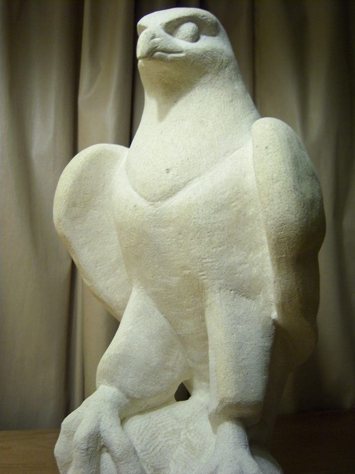 Hawk (Carved Stone Proud Bird of Prey statue)