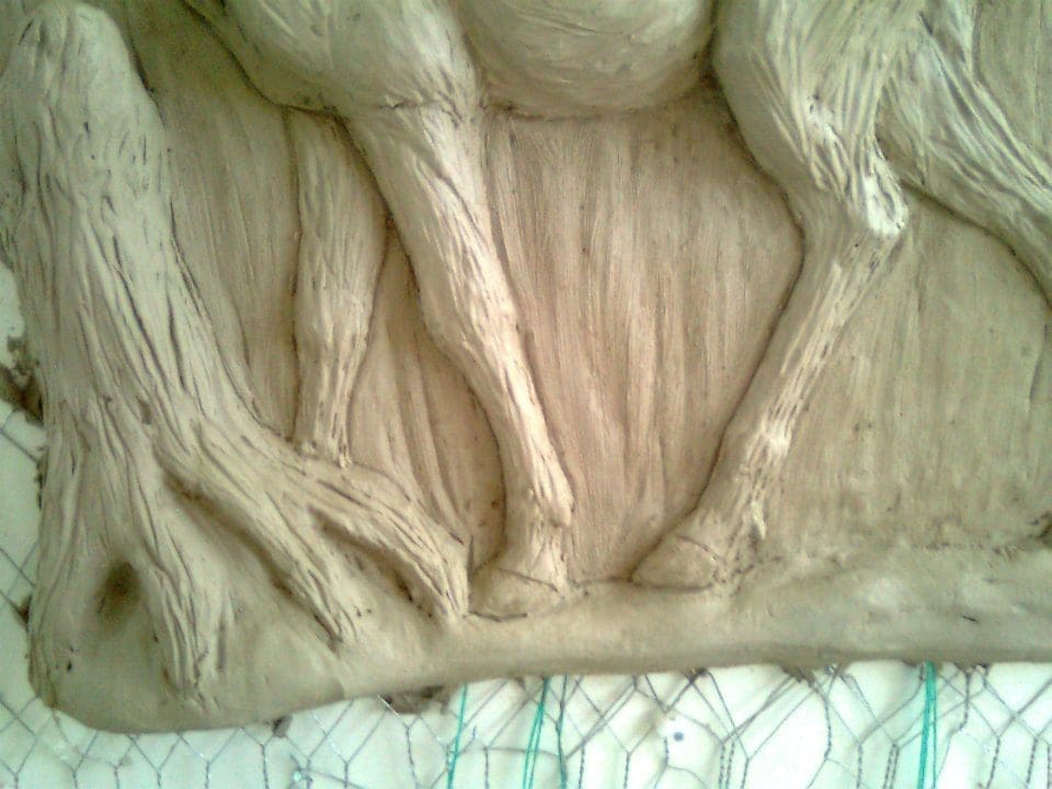 'Stag in Relief' Proud Animal Relief Panel sculpture, - Image 5