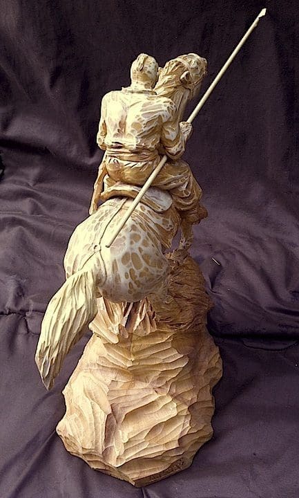 Kozak (Carved Wood Charging Cossack Lancer sculpture) - Image 4