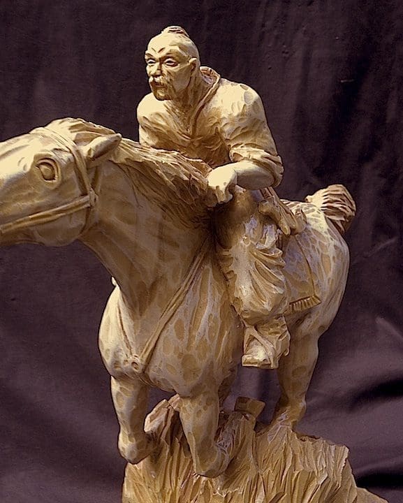 Kozak (Carved Wood Charging Cossack Lancer sculpture) - Image 5