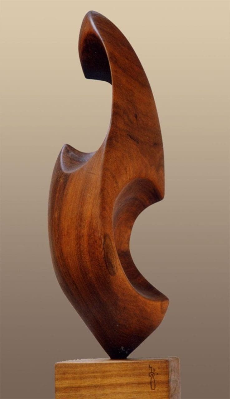Nun (Carved Wood Abstract Nun Religious sculpture)