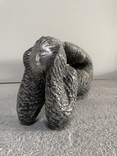 Day Dream (Contemporary Small Lying Girl statue) - Image 3