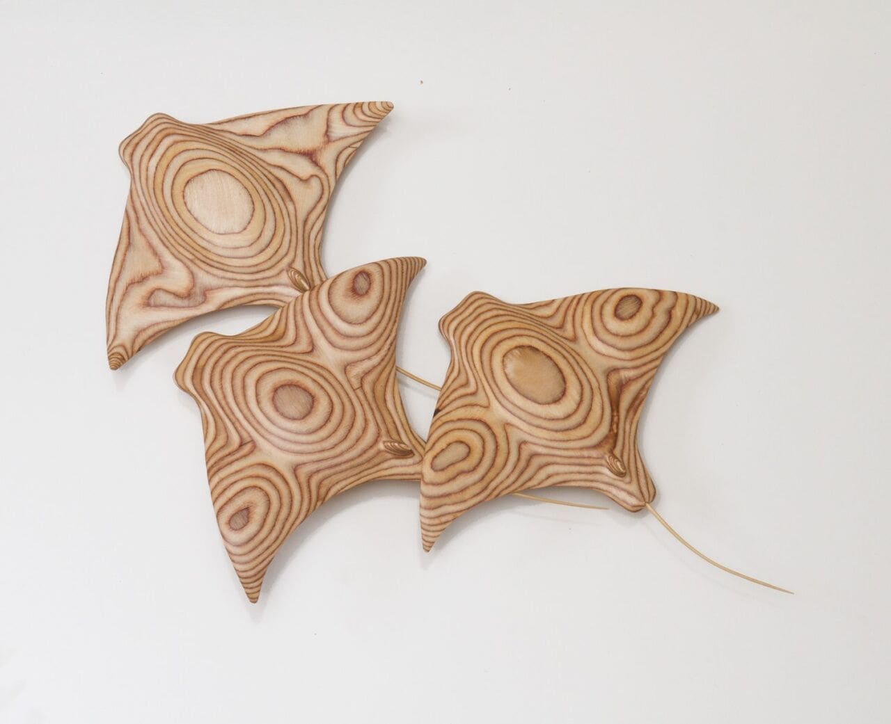 Manta Rays (Wall Mounted Carved Wood Wall stautettes) - Image 2