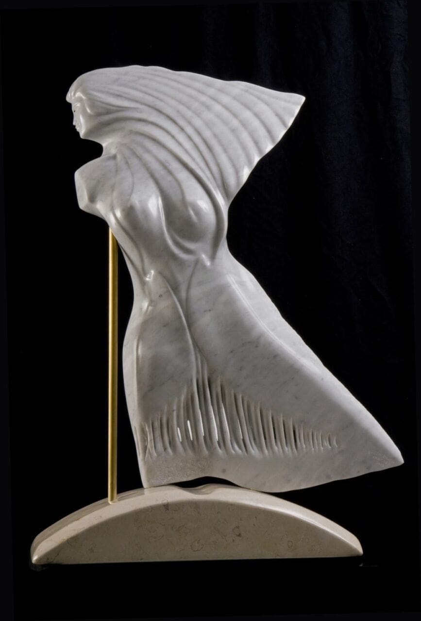 Zanobia (Abstract Carved Marble Woman Statue)