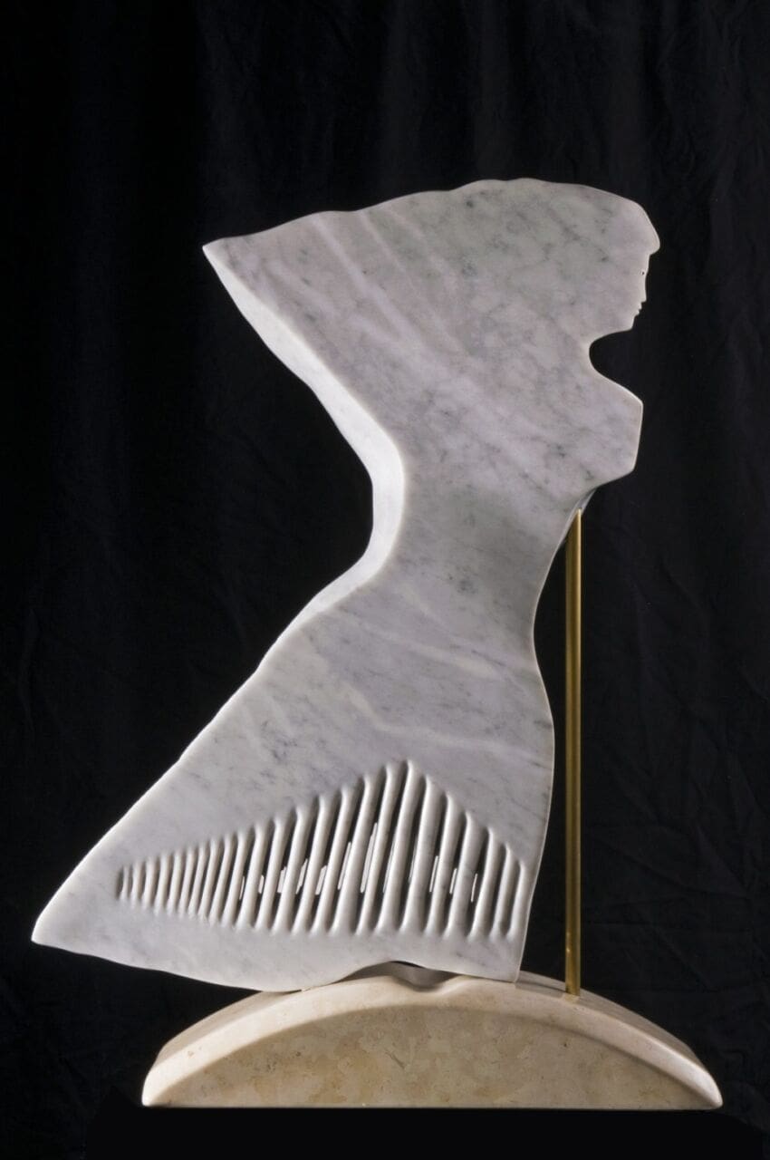 Zanobia (Abstract Carved Marble Woman Statue) - Image 2