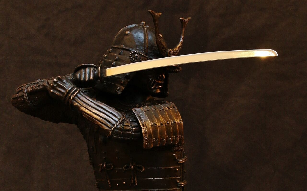 Japanese Bronze Statue of a Samurai Shogun Warrior