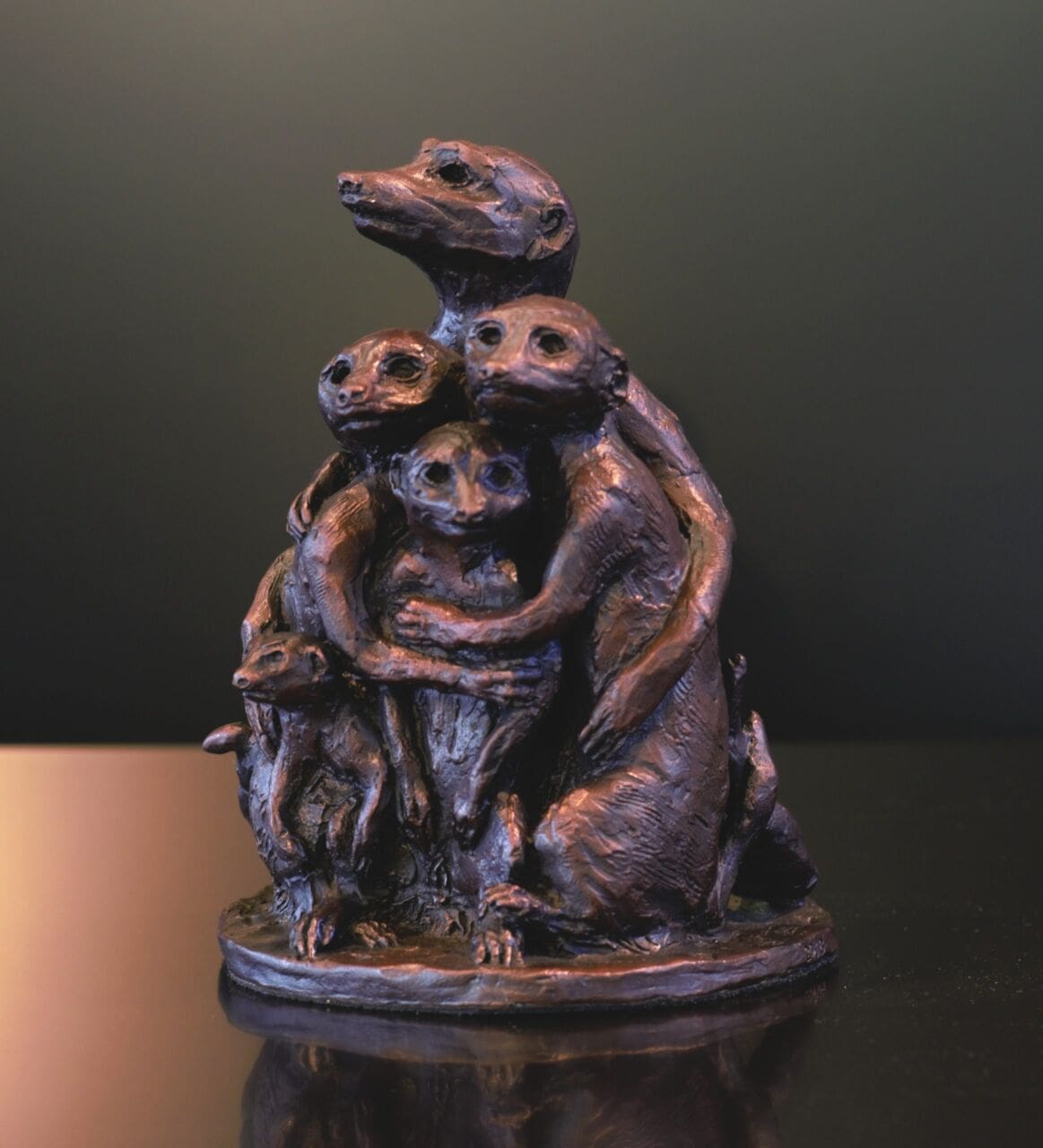 Family Unity (Bronze Meerkat Family Group Statue)