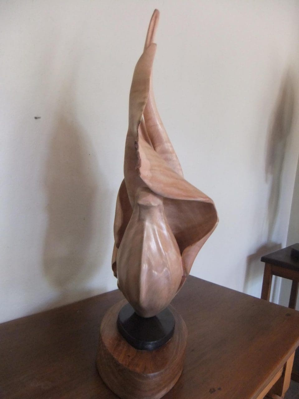 Sprouting Love (Abstract Modern Carved Wood statue) - Image 4