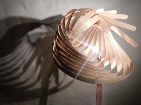 Issy Standard Lamp (Abstract Indoor Wood sculpture)