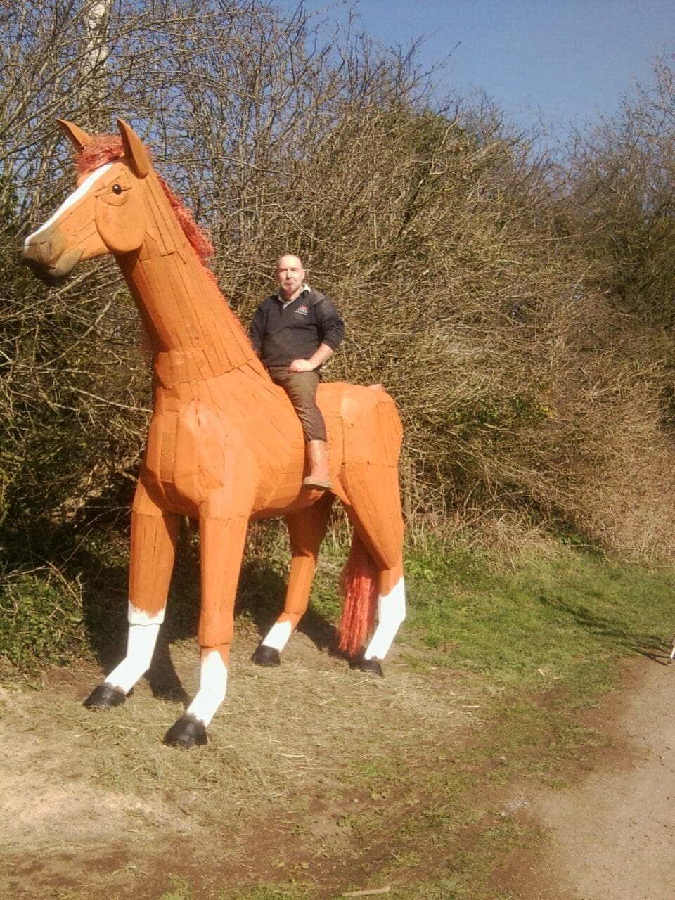 Horse (Big Recycled Outside Outsize Large Wooden statue)