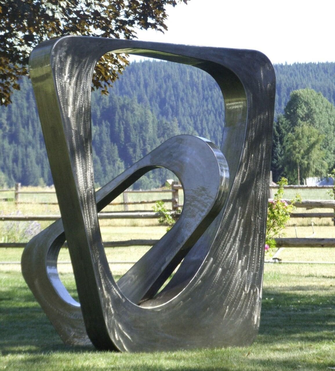 Two Forms (Large Abstract Minimalist Steel sculpture)