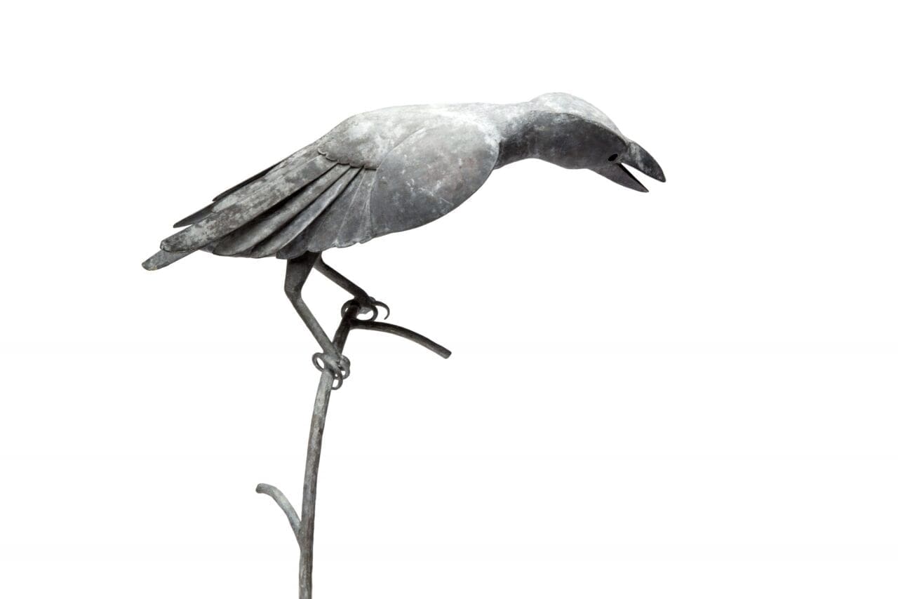 Crow (Lifesize Forged Mild Steel Bird sculpture)