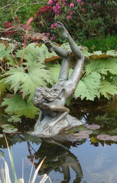 Naiad (Bronze Nude Water Nymph Garden Pond statue)
