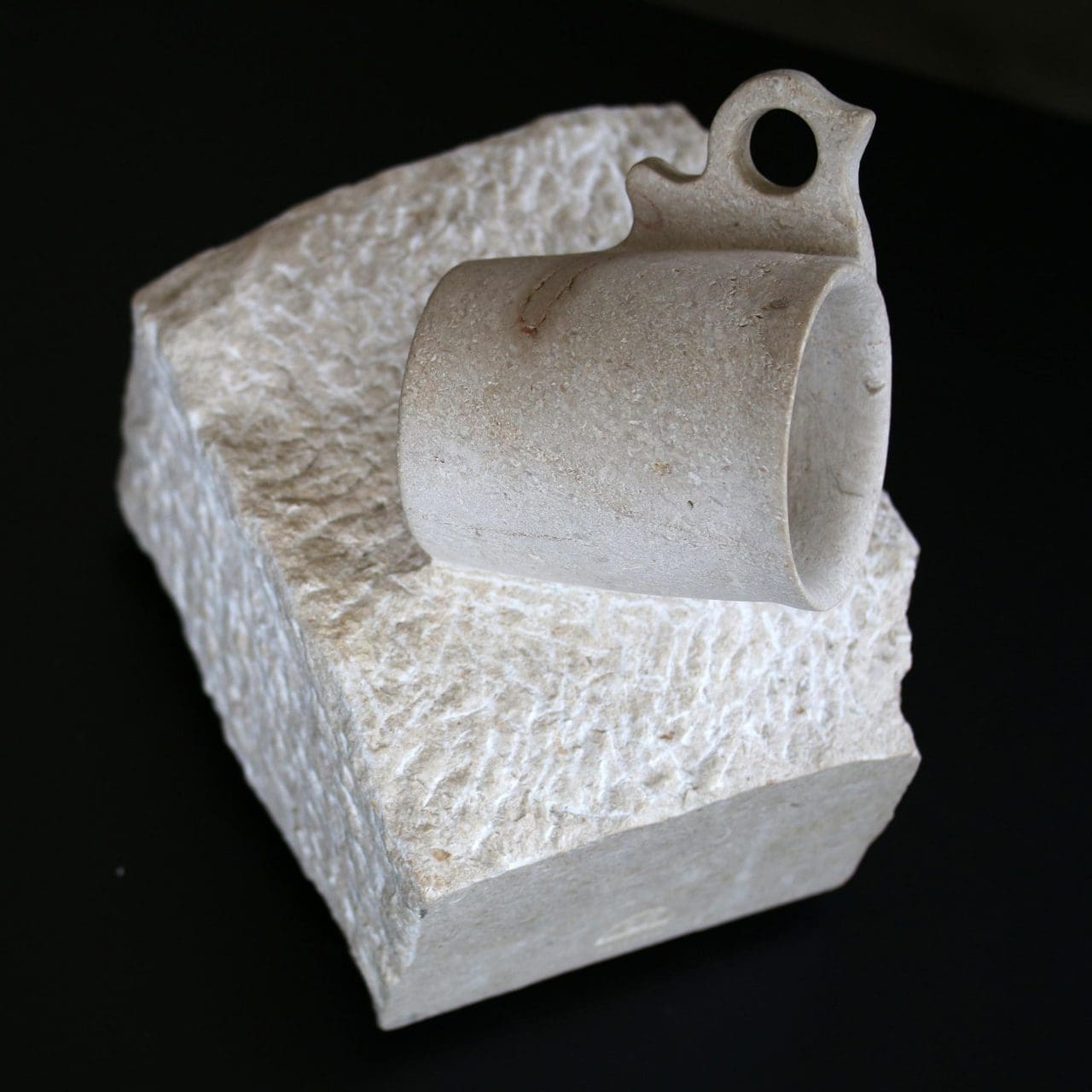 Cup of coffee (Carved stone Drinking Mug sculpture) - Image 3