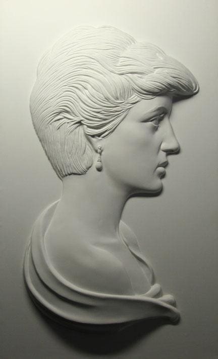 Diana Princess of Wales (Bas relief Plaque Wall Mounted portrait)