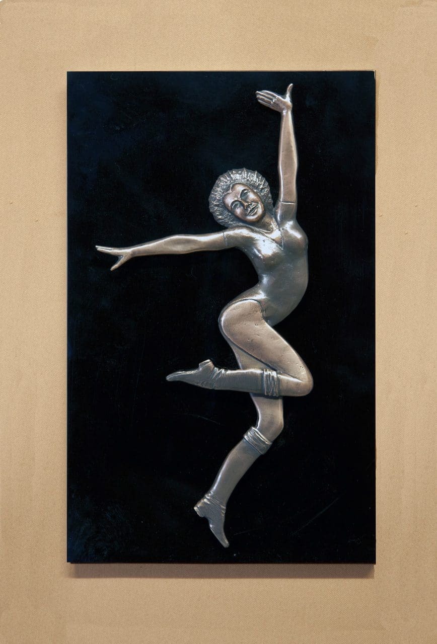 Acrylic bronze relief sculpture of a ballerina dancing by David G Smith.