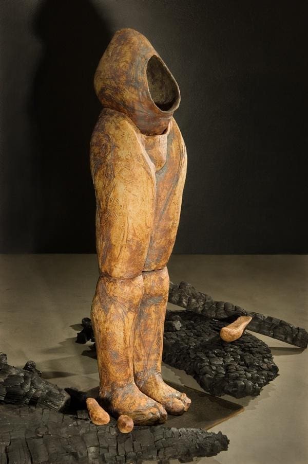 Void (Stone Wear Semi Abstract Modern Female sculpture)