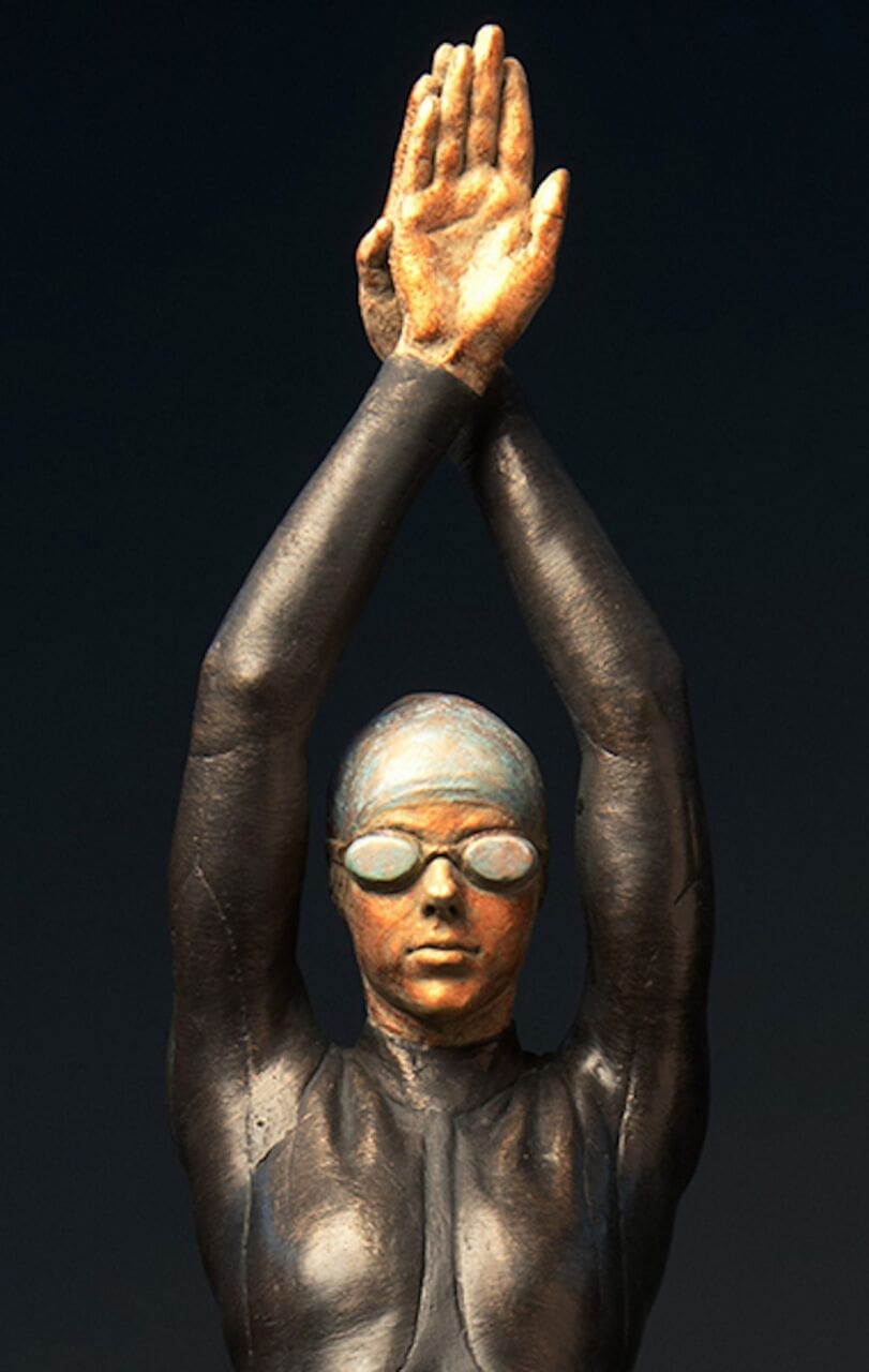 The Triathlete (Bronze Female Swimmer Wetsuit statue)