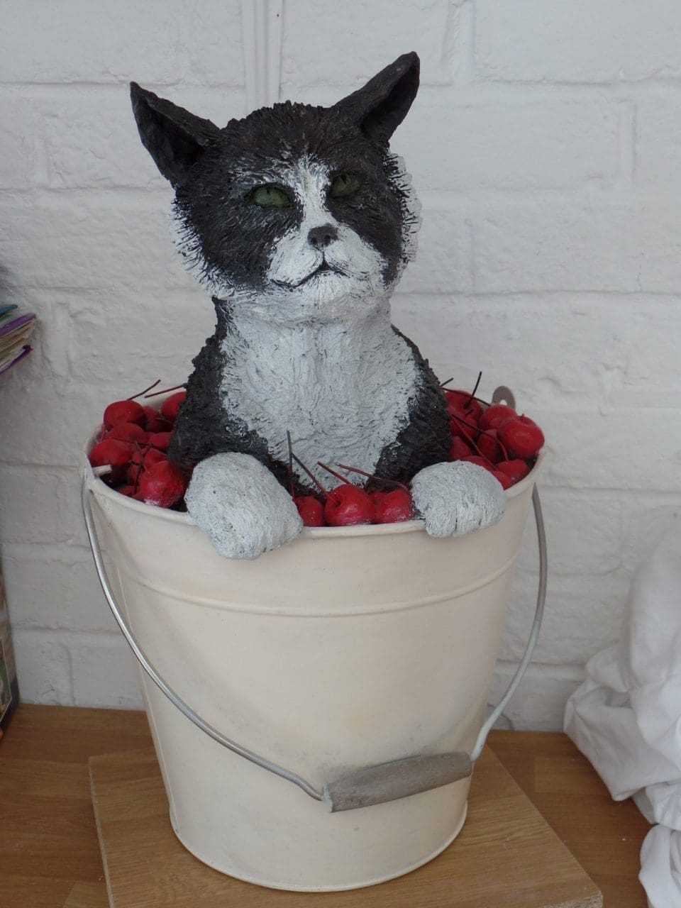 Cat in Cherries (Comedic Cat statue)