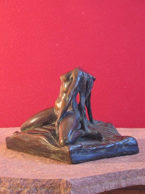 Dream VII (Bronze Nude Kneeling Girl Maquette Sculpture) - Image 2
