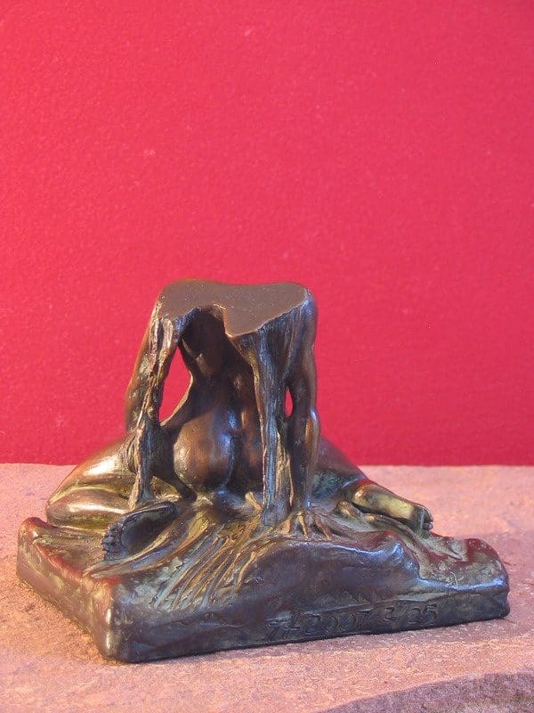 Dream VII (Bronze Nude Kneeling Girl Maquette Sculpture) - Image 3