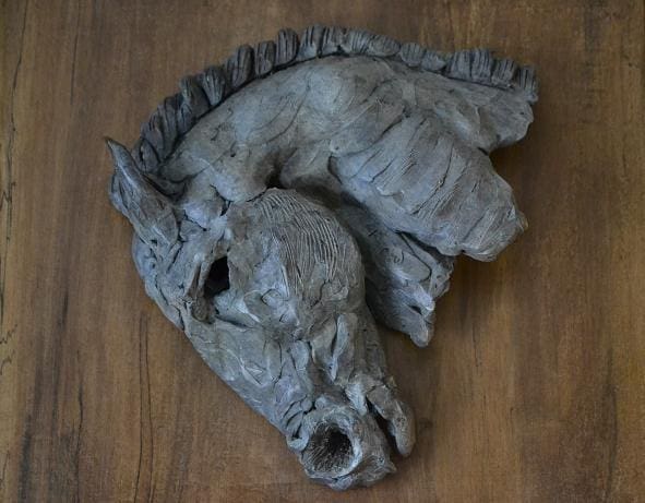 Etruscan Horse Relief (1 off Bronze Heads statues)