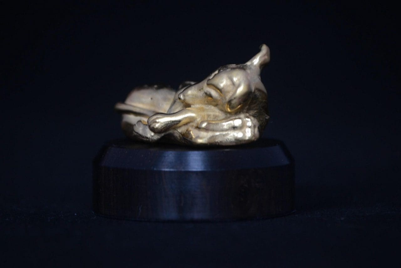 Gold Sleeping Whippet (Resting Animals statuettes)