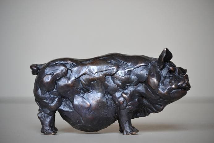 Pot Bellied Pig (Bronze Small Vietnamese statuette)
