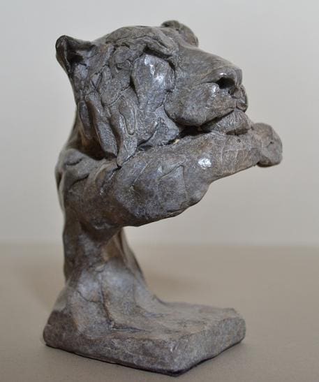 Sleeping Tiger (Bronze Small Head Bust statue)