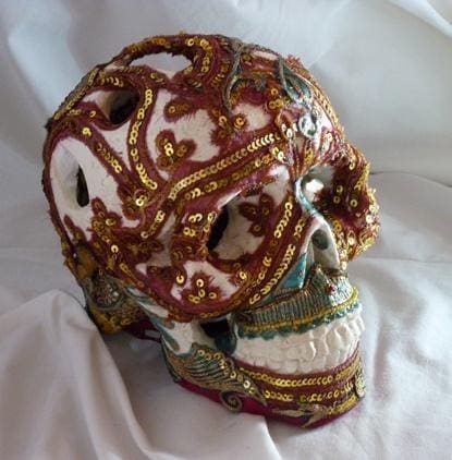 Vanitas/Skull 5 (Modern Encrusted Mosaic Skull sculptures)