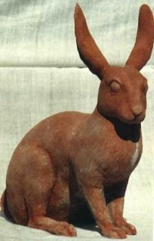 Hare (Terracotta Alert Sitting Resting statue)