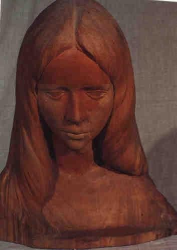 Head of Young Woman (Carved Portrait Bust statue)