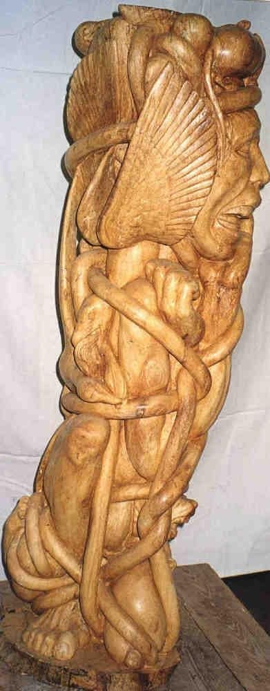 Man tied with Animals (Abstract Wildlife statue)