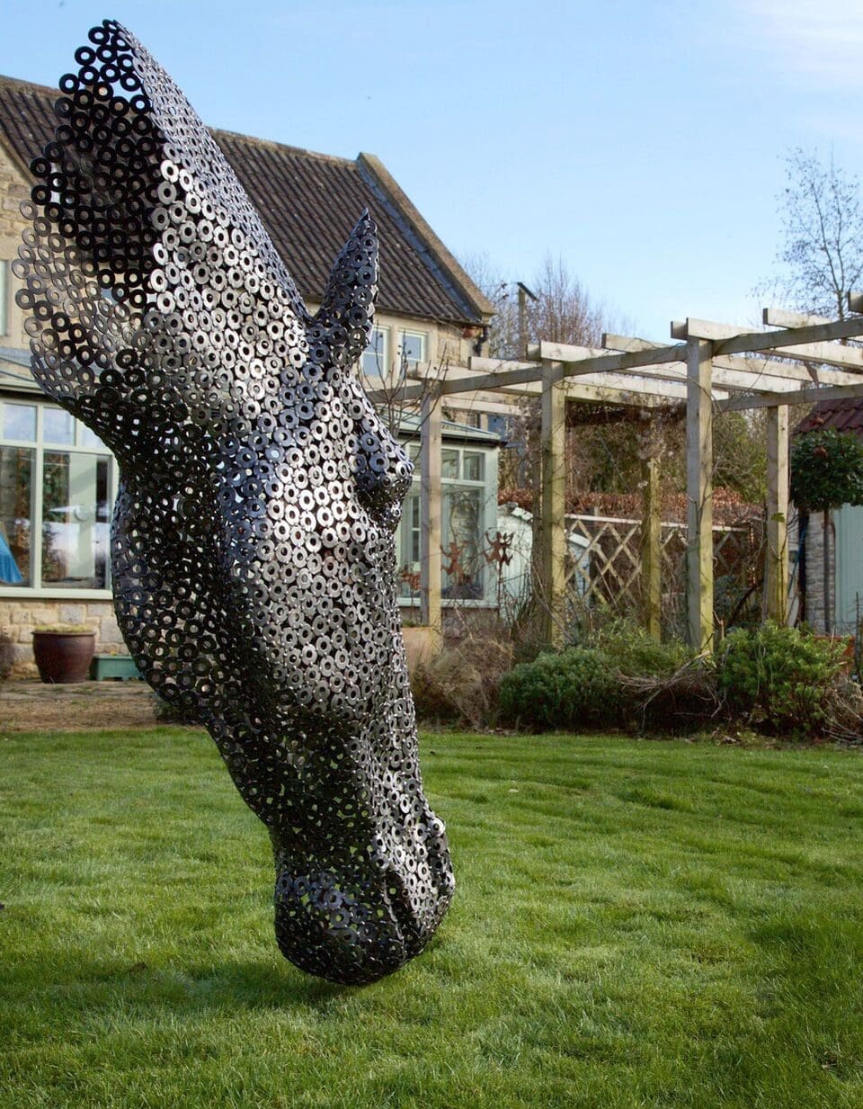 Forever Grazing (Large Horse Head Metal sculpture) - Image 4