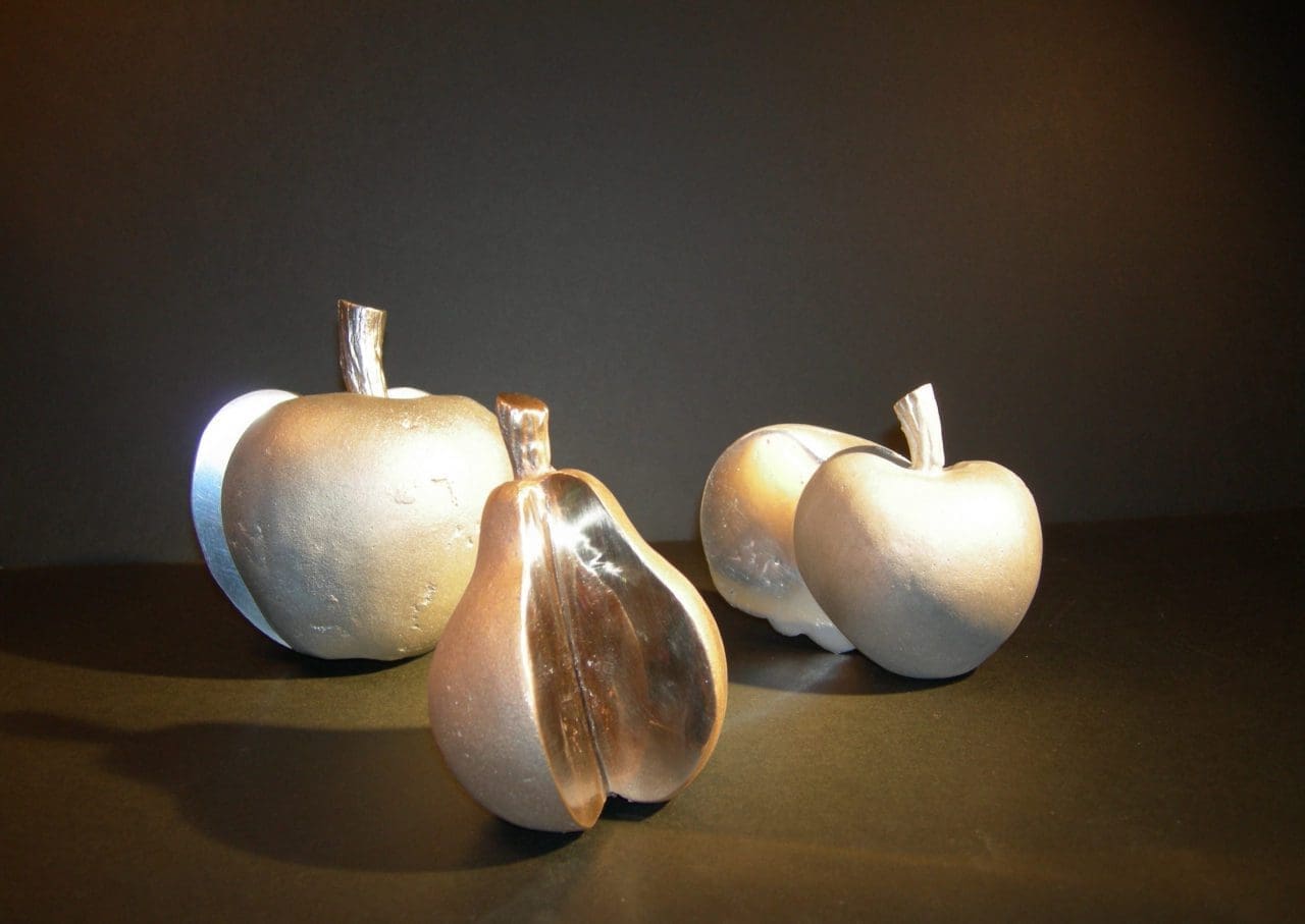 Three a Day (Life-Size Bronze Apples and Pears statue)