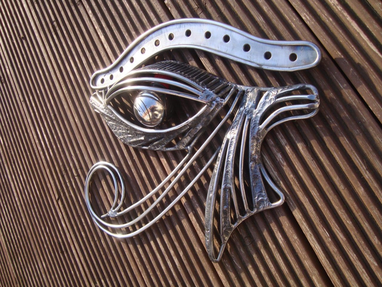 The Eye of Horus Metal Mystical Abstract Wall statue, - Image 2