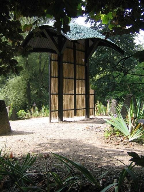 Amigasamon (Wood and Bamboo Tea House Garden sculpture)