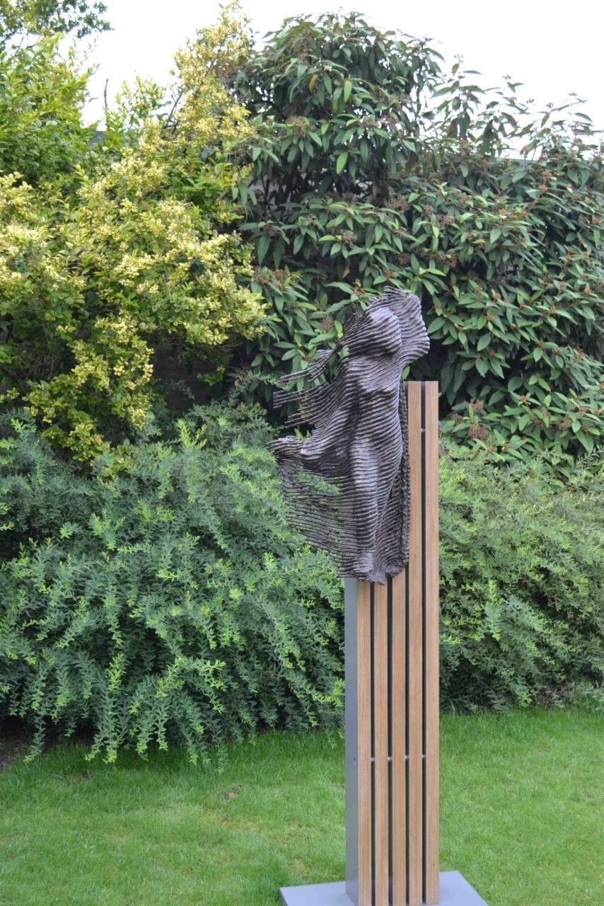The Phantom (Bronze Abstract Female Worn Ragged Clothing Garden statue) - Image 3