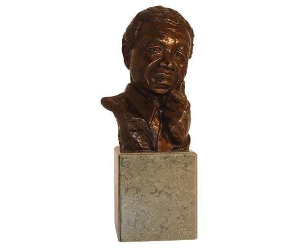 Nelson Mandela (Small Portrait Bronze Bust statue) - Image 2