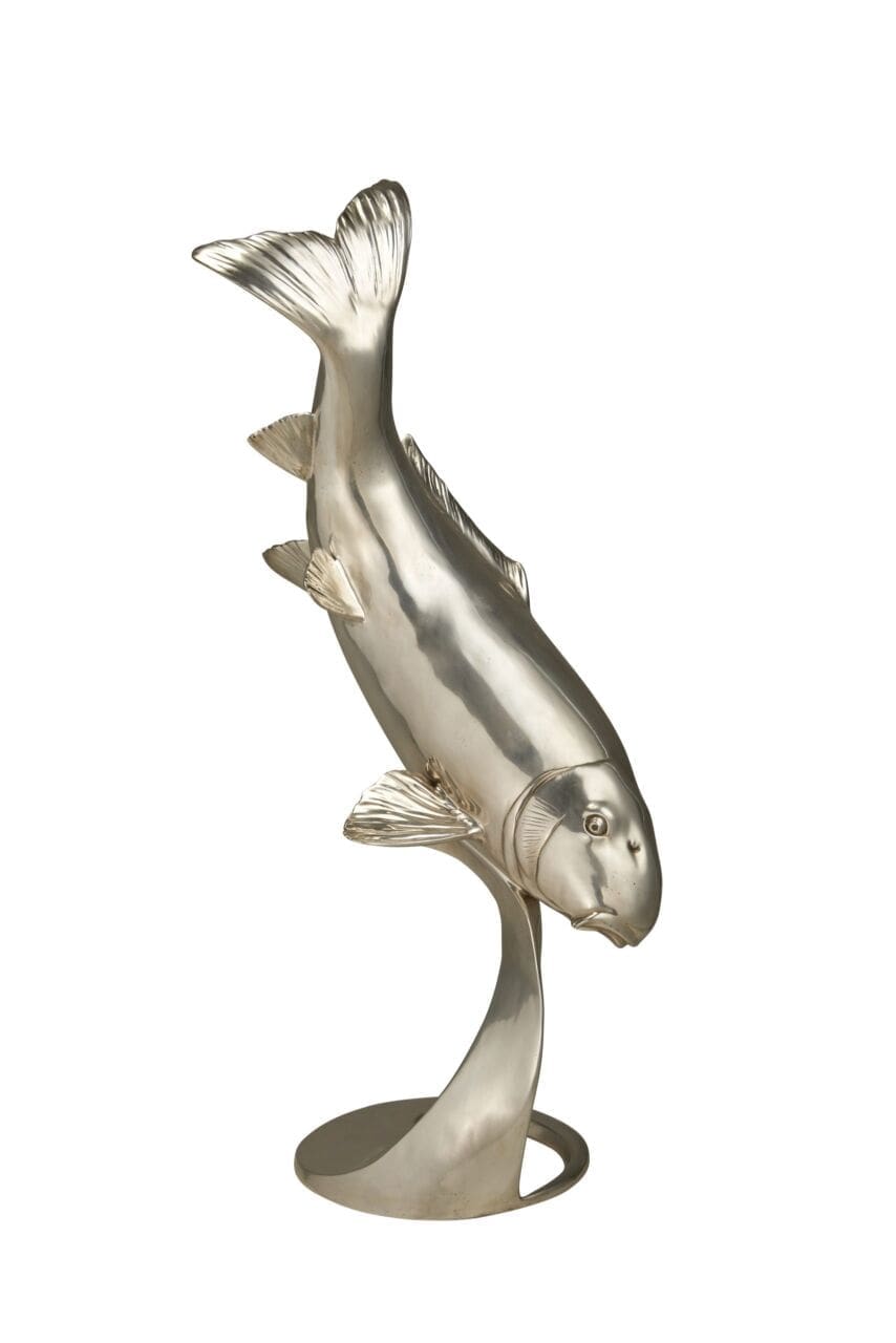 Koi (Large Bronze Pond Fish Outdoor sculpture) - Image 4
