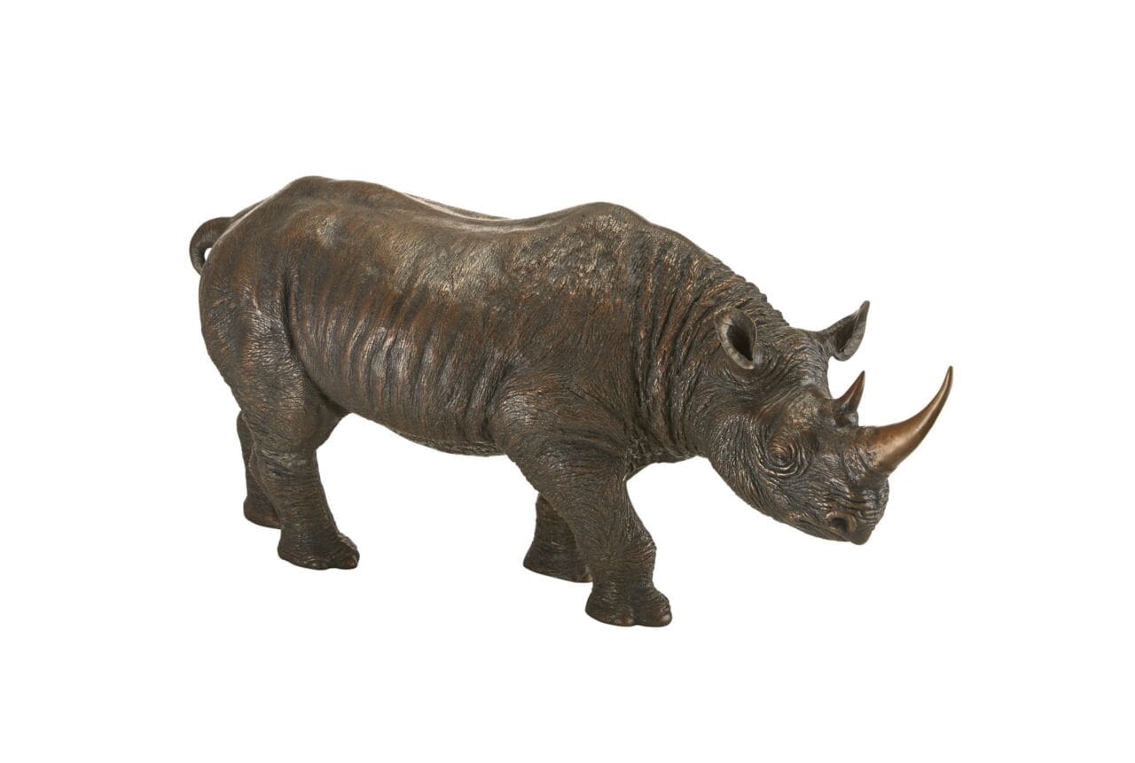 Rhino (Small Rhinosaurus Standing Bronze statue)