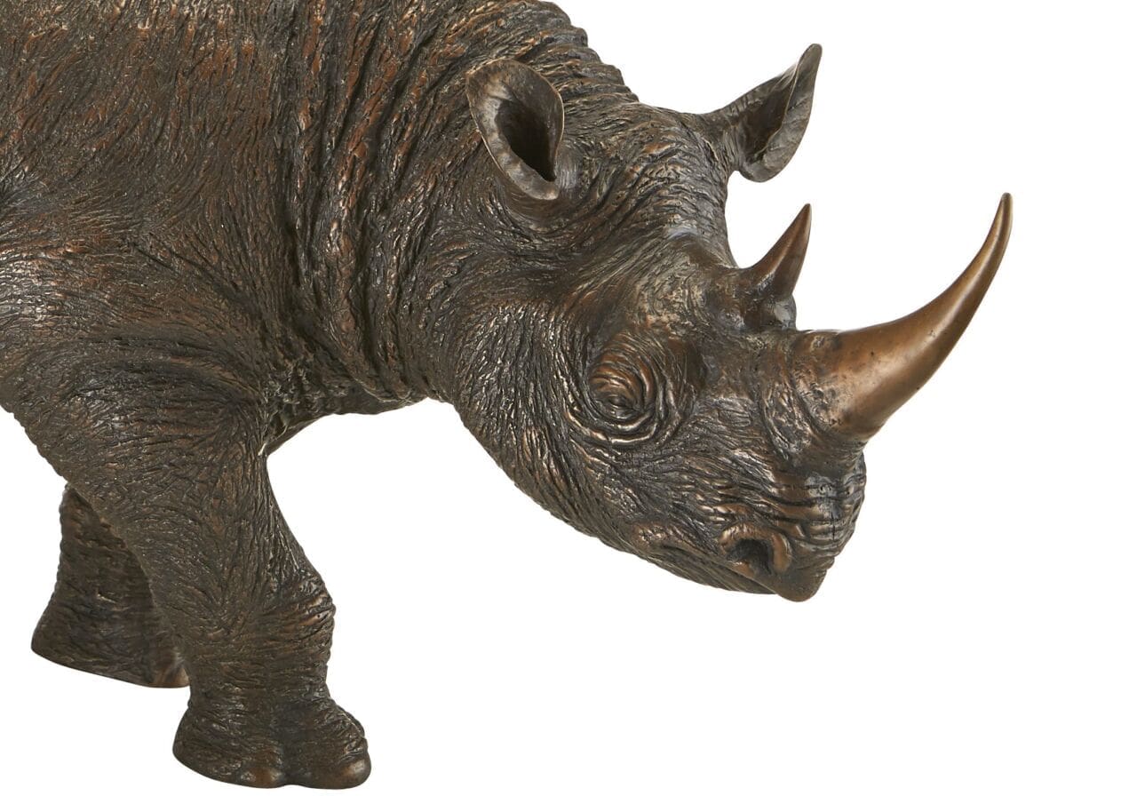 Rhino (Small Rhinosaurus Standing Bronze statue) - Image 2