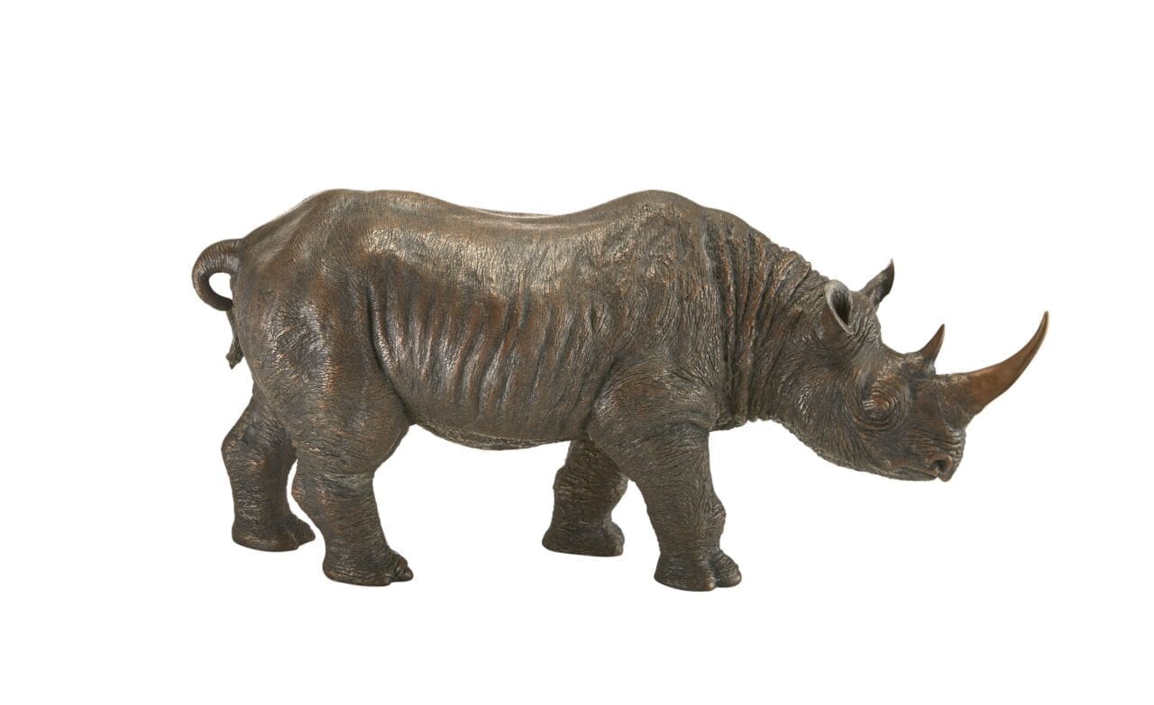 Rhino (Small Rhinosaurus Standing Bronze statue) - Image 3