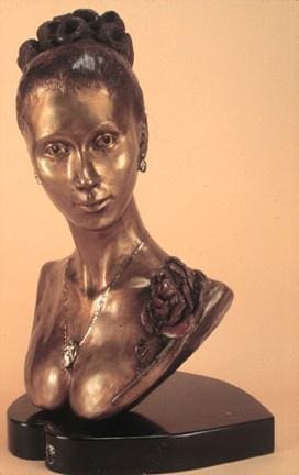 The Rose (Bronze Beautiful Woman Portrait Bust statue)