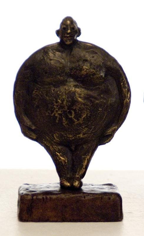 Mr Monsieur (Small Bronze Round Flat Man statue)