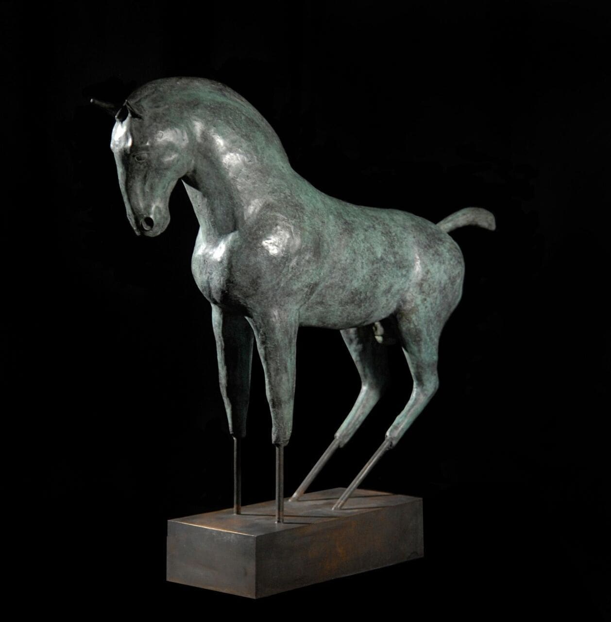 Horse (Small Abstract Bronze Standing statuette)