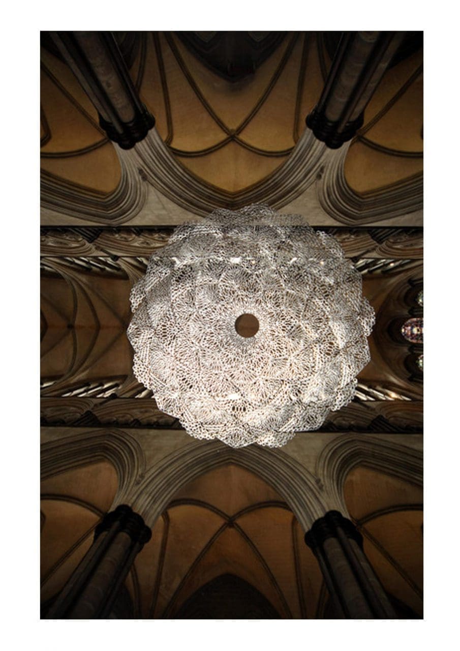 'Beyond Edge of Reason.' Abstract Round Ceiling Modern sculpture)